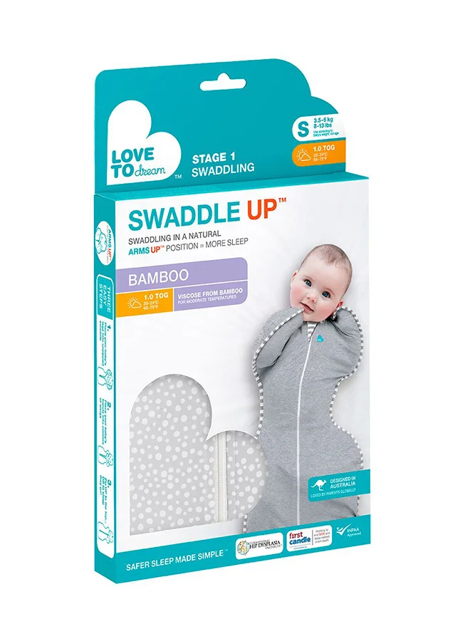 LOVE TO dream Swaddle UP Bamboo Original Grey Dot S