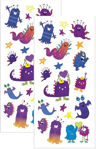 Playhouse Grape Scented Scratch Sniff Sticker Sheets for Crafts Trading Collecting Silly Monsters - Image 1