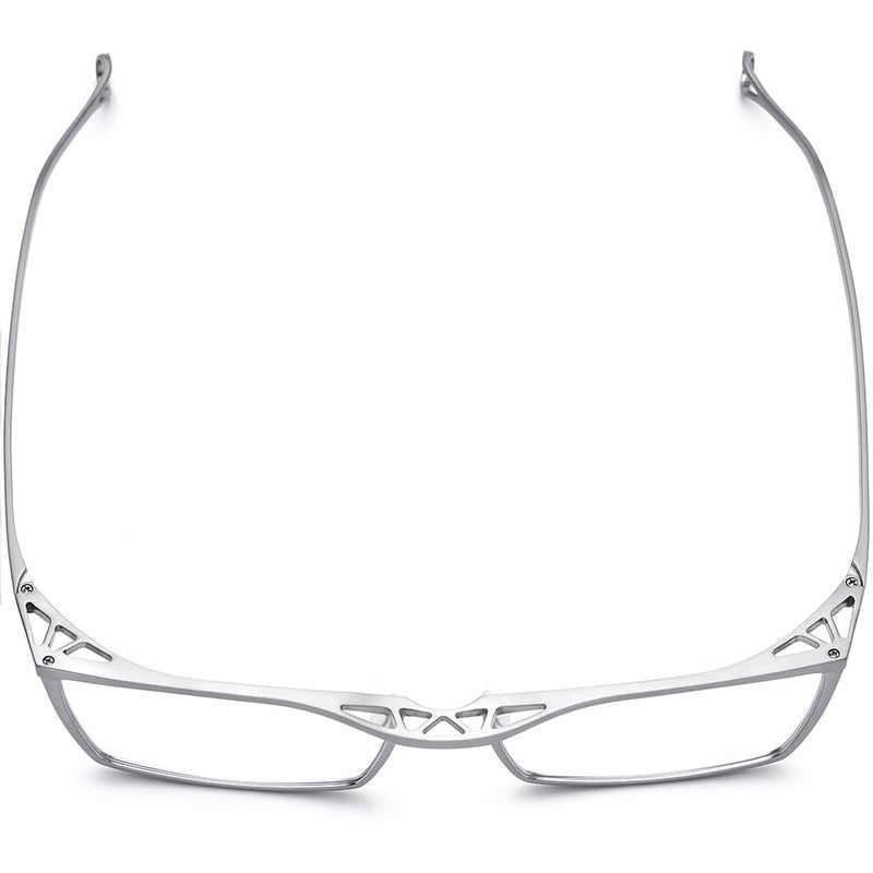 FONEX Titanium Glasses Frame for MenSquare Eyewear Full Optical Eyeglasses F85641 F85722 Silver - Image 2
