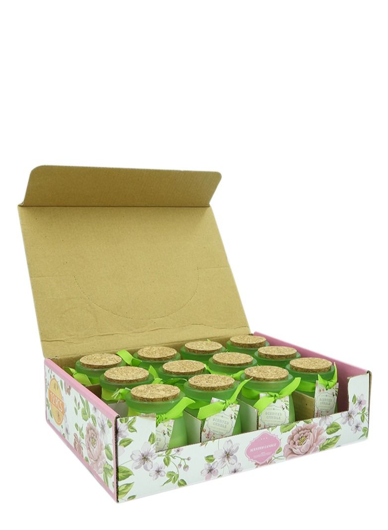 BABAZAM 12-Piece Luxury Jar Scented Candle Set (7.5 x 5cm) Green  - Image 1