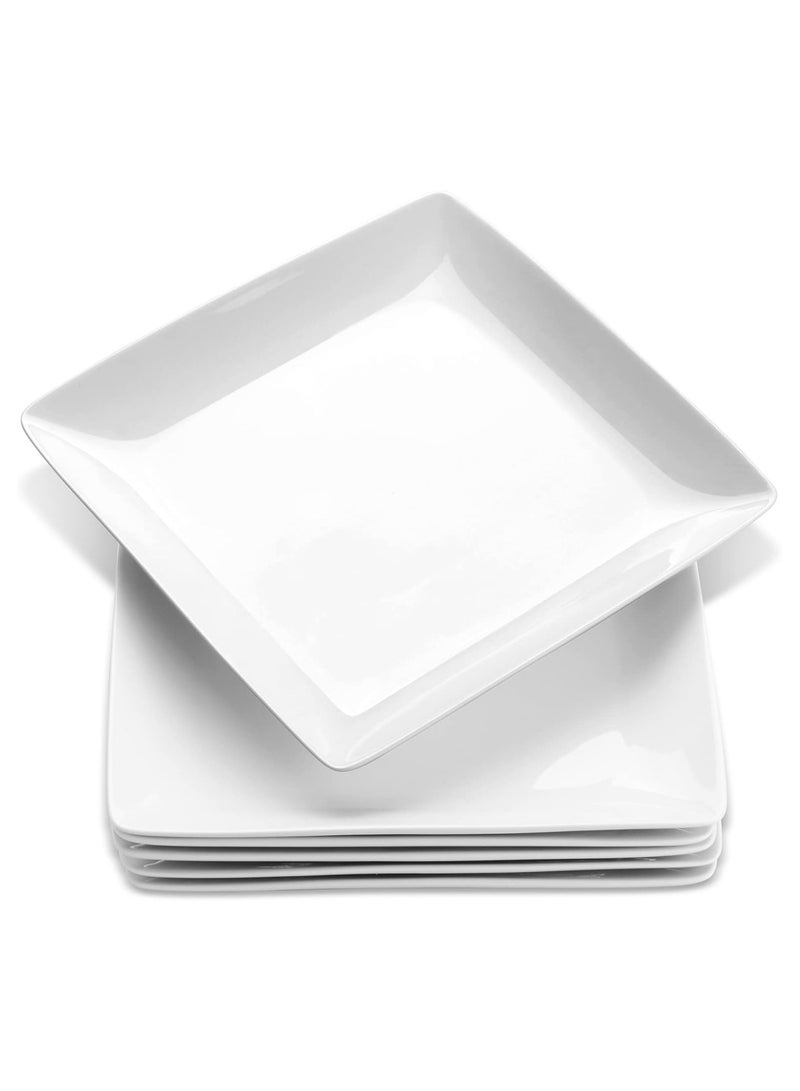 6 Piece Dessert Plates  17 cm  Square Serving Plates White - Image 1