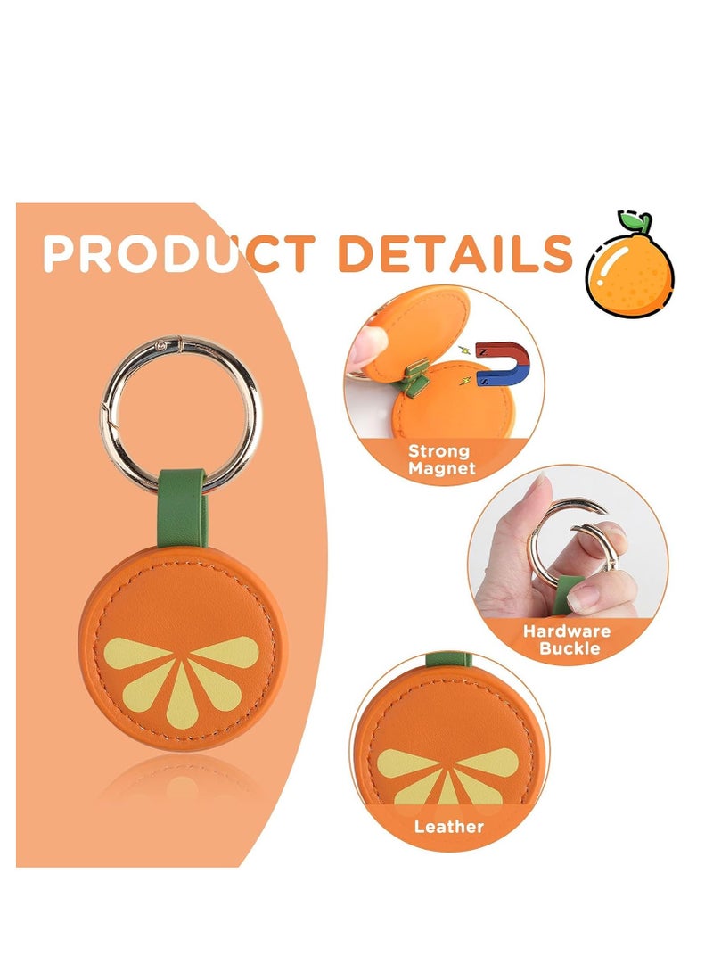 SYOSI Magnetic Hat Clip for Travel, PU Leather Multifunctional Fashion Hat Holder Clip for Men and Women, Portable Cap Clips for Bag Handbag Backpack Luggage Purse, Orange, 1 Pcs  - Image 3