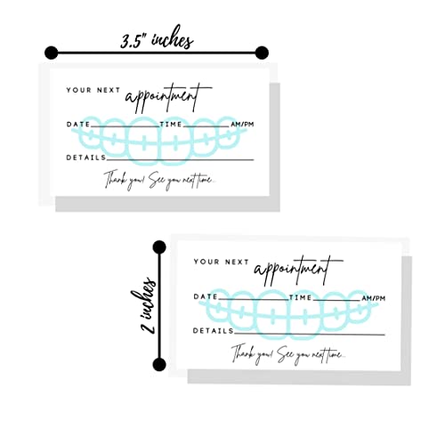 Lashicorn Dental Appointment Reminder Cards | 50 pack | Teeth Whitening, Dental Office, Client Reminder, Patients, Pediatric Dentist, Orthodontics Braces, Bulk 2x3.5” Minimalist - Image 2