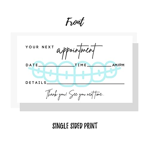 Lashicorn Dental Appointment Reminder Cards | 50 pack | Teeth Whitening, Dental Office, Client Reminder, Patients, Pediatric Dentist, Orthodontics Braces, Bulk 2x3.5” Minimalist - Image 3