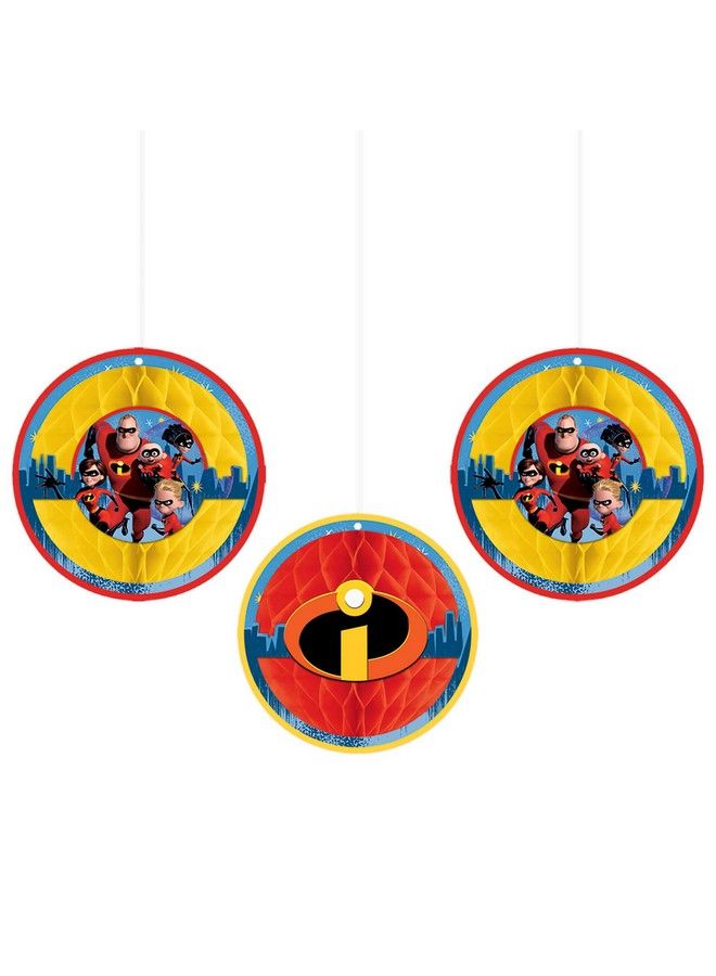 Amscan 291907 Disney©/Pixar "Incredibles 2" Honeycomb Decoration 3 Pcs Party Favor - Image 2