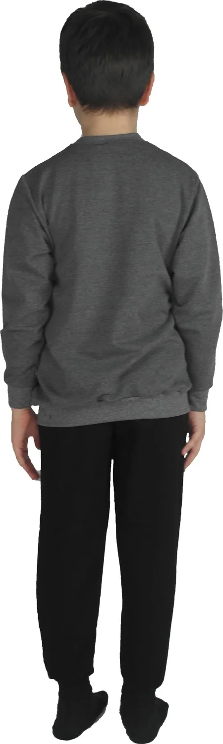 بلونس Men's Waiter Printed Anthracite Cotton Tracksuit Set