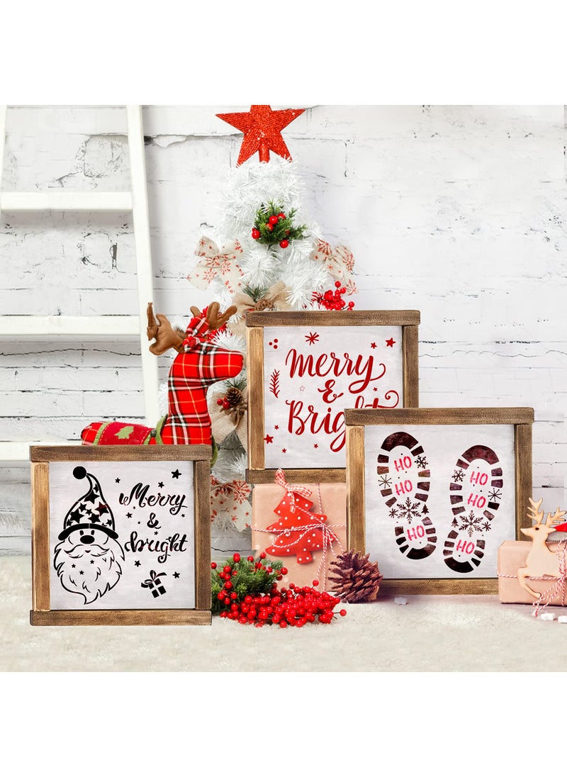 G GSS Designs GSS Designs Reusable Merry Christmas Snowman Stencils for Painting 12 x 12 Inch (2 Pack) - Christmas Stencils for Craft Wood Wall Glass, Making Your Own Farmhouse Christmas Sign  - Image 4