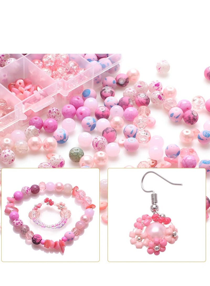 SYOSI  200 Pcs 10 Styles 8mm Crackle Glass Beads, Crystal Bead Handcrafted Bracelet Beads for Summer Beading Friendship Bracelet Mother Jewelry Making DIY Craft Project Supplies - Image 3