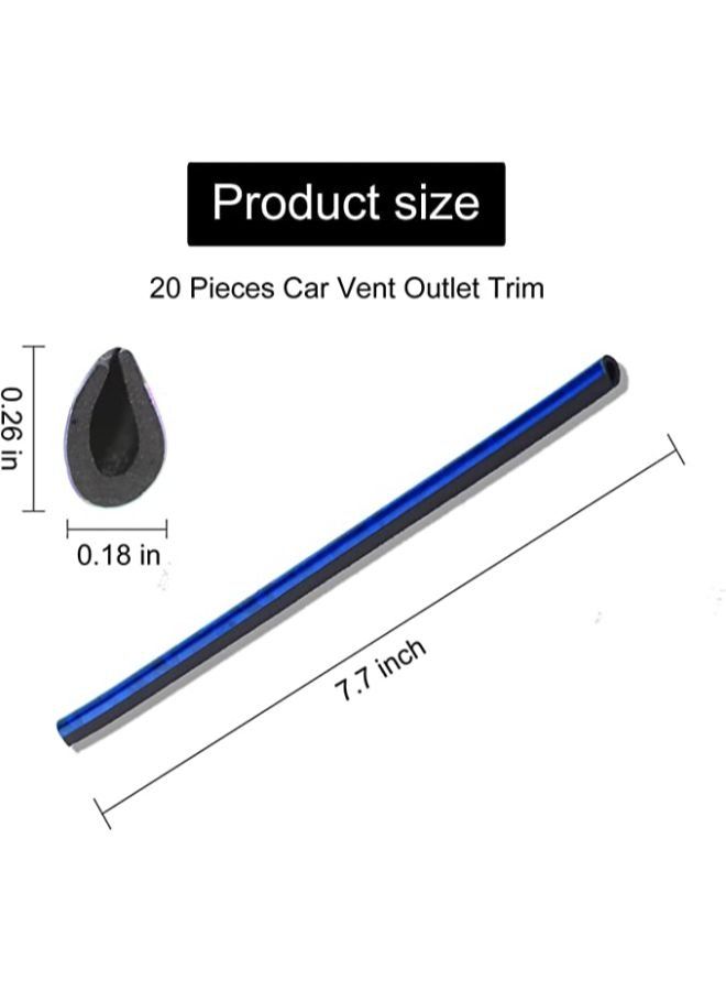 Generic Car Air Conditioner Air Outlet Decorative Strips Bendable DIY Decorative Strips Universal for Most Air Outlets 20 Pieces  - Image 2
