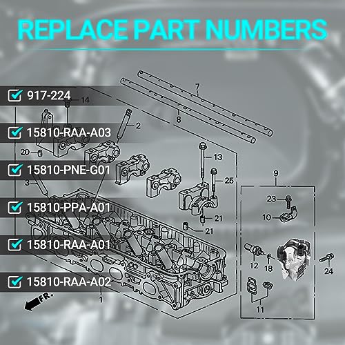 MNJWS 15810-RAA-A03 VTEC Solenoid Spool Valve with Oil Pressure Switch & Gasket - Fit for 2002-2011 Honda Acura - 2.4L Accord, CR-V, Element, 2.0L Civic,RSX - Replace 15810-PNE-G01, 15810-PPA-A01, 917-224 - Image 3