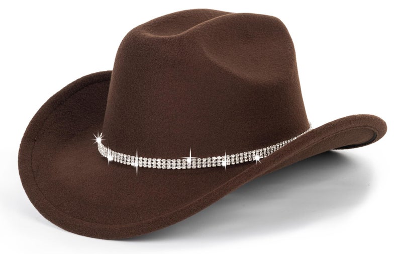 CXQRR Glitter Silver Black Cowboy Hats for Women - Western Sparkly Rhinestone Cowgirl Hat for Ladies - Image 1