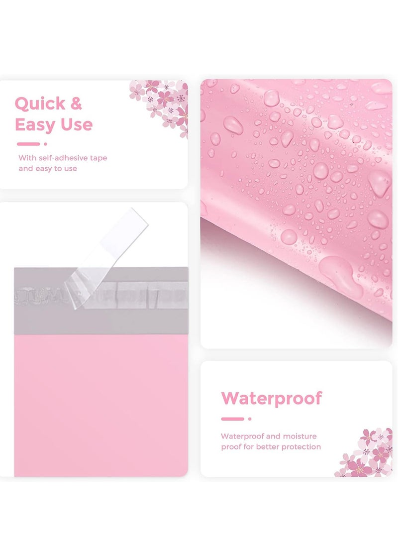 فوميمو حقيبة مظروف بلاستيكية، 100 قطعة من أكياس تخزين البريد السريع ذاتية الغلق باللون الوردي، مغلفات بلاستيكية من البولي، مغلفات شحن مقاومة للماء والتمزق، حقائب بريد شحن قوية وسميكة (وردي) (32 × 45 سم) - Image 2