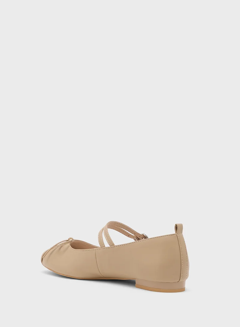Ginger Mary-Jane Ballerina With Bow