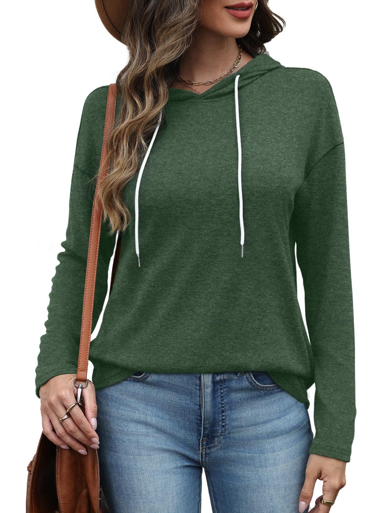 Bofell Womens Tops Dressy Casual Crewneck Sweatshirts Holiday Outfits Vacation Travel Hoodies Green XL - Image 4