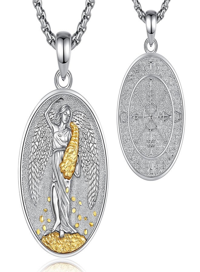 EUDORA Fortuna Roman Goddess of Fortune Necklace for Women Sterling Silver S925, Goddess of Abundance Fortune Tykhe Lady Luck Pendant Jewelry Gifts for Women, 20"+2" - Image 1