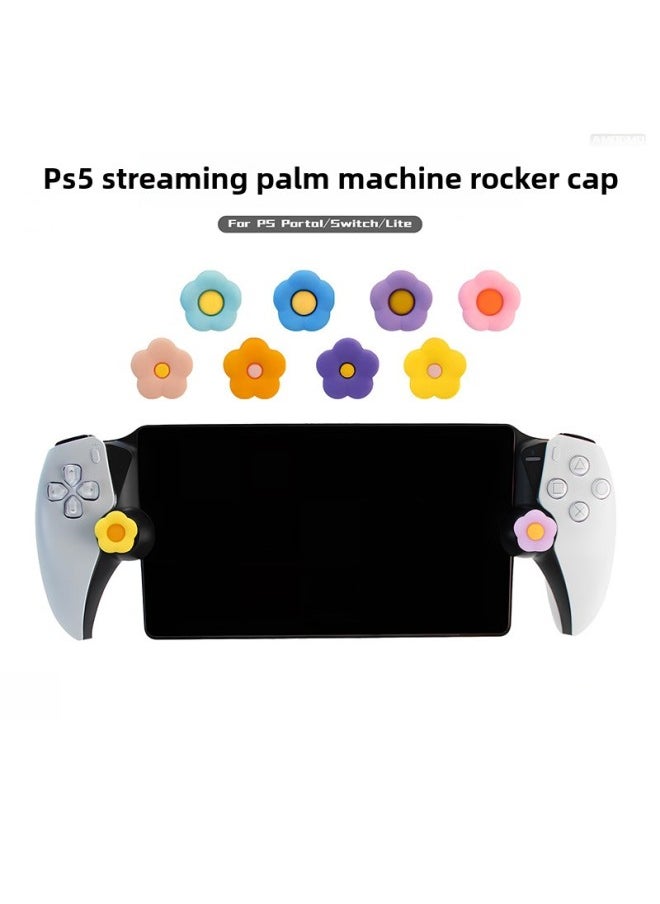 Generic Suitable For PS5 Streaming Handset Small Flower Rocker Cap Gaming Handset Rocker Protective Cover Handle Silicone Button Cap-Product Color:5  - Image 2