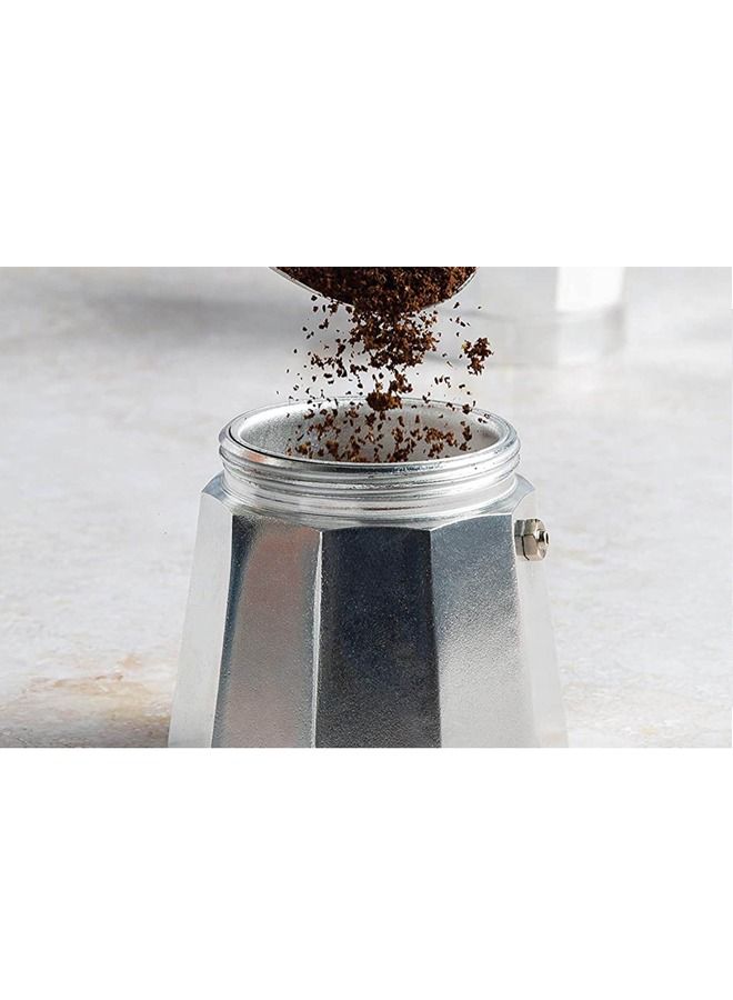 DESSINI صانعة القهوة ديسيني من الألمنيوم 9 أكواب 450 مل باللون الأسود/الفضي - Image 5