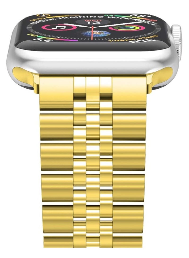 ELTRAZONE Compatible with Apple Watch Band 41mm 40mm 38mm, Stainless Steel Heavy Band with Butterfly Folding Clasp Link Bracelet for iWatch Series8/7/6/ SE Series 5/4/3/Men Women, - Image 3