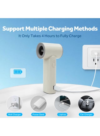 Portable Handheld Fan, High Speed Turbo Mini Fan, 3500mAh, 5 Gear Wind, LED Display, USB Rechargeable Personal Small Fans Outdoor Travel Camping Concerts - view 4