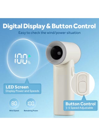 Portable Handheld Fan, High Speed Turbo Mini Fan, 3500mAh, 5 Gear Wind, LED Display, USB Rechargeable Personal Small Fans Outdoor Travel Camping Concerts - view 5