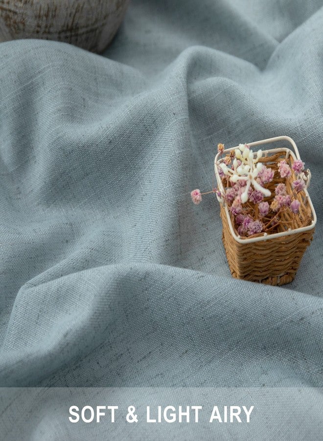 Pitalk ستائر بلون أخضر زبد البحر، طولها 96 بوصة، لغرفة المعيشة، لوحتان، جيب خلفي، قماش كتان شبه شفاف، ستائر صيفية بلون أخضر نعناعي محيطي لغرفة النوم، غرفة الطعام، المنتجع الصحي، ستائر بلون أزرق مخضر ضبابي، رمادي مخضر، ديكور أطفال، 8 أقدام - Image 2