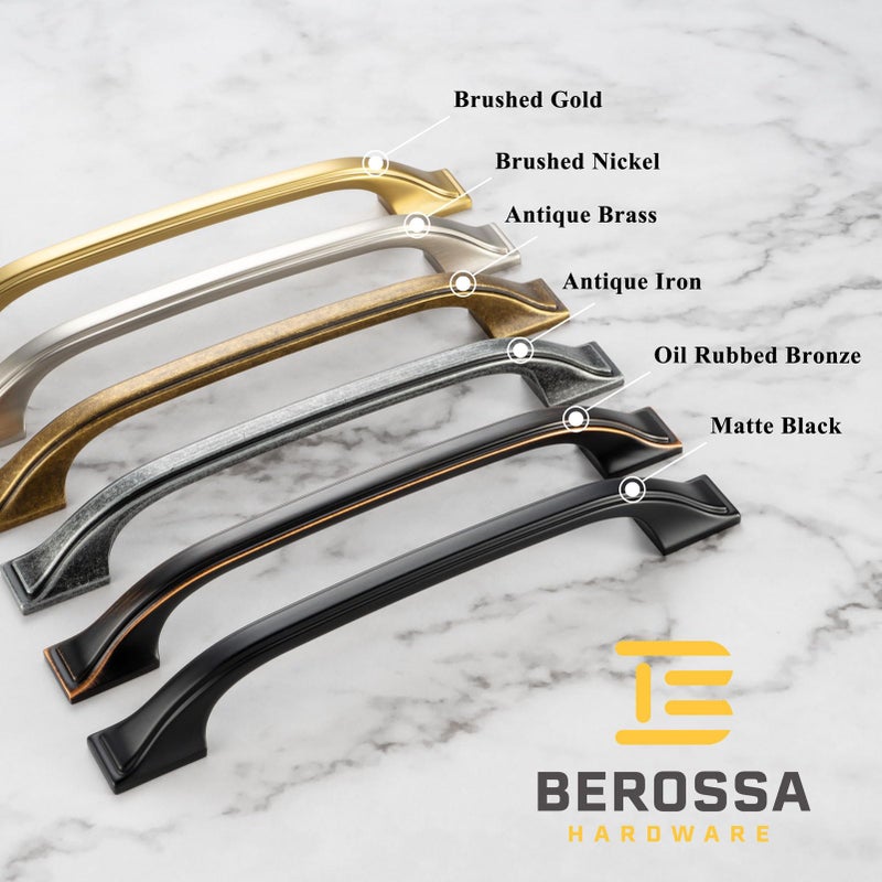 BEROSSA 10 Pack Antique Brass Cabinet Pulls 3 Inch Vintage Brass Cabinet Handles Antique Brass Hardware for Kitchen Cabinets 8222 Drawers Bedroom Dresser Bathroom Vanity Cupboard - Image 2
