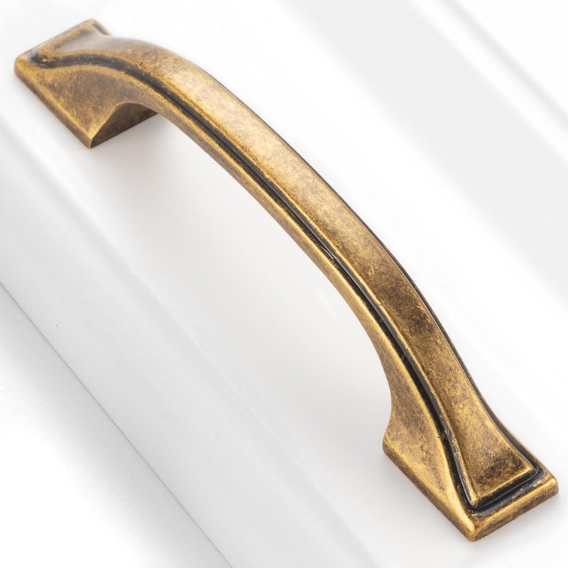 BEROSSA 10 Pack Antique Brass Cabinet Pulls 3 Inch Vintage Brass Cabinet Handles Antique Brass Hardware for Kitchen Cabinets 8222 Drawers Bedroom Dresser Bathroom Vanity Cupboard - Image 1
