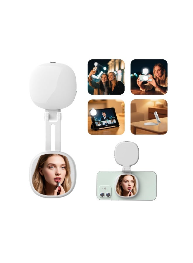 Magnetic Selfie Light, Phone Light Compatible with MagSafe iPhone & Android, Folding LED Fill Ring Light for Selfies/Photography/Video Recording/TikTok/Vlog/Zoom Calls/Conference/Makeup(White) - Image 1