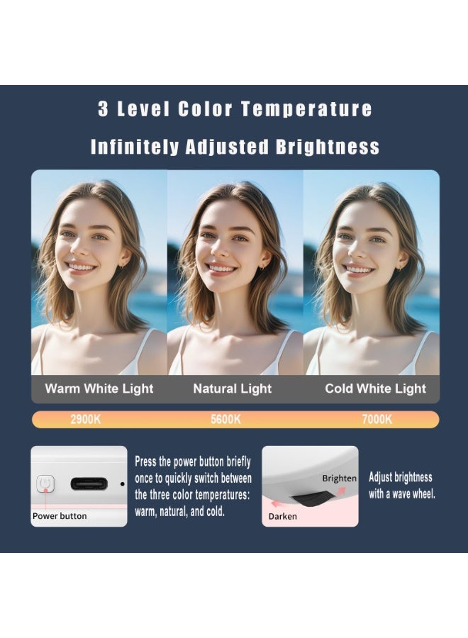 Magnetic Selfie Light, Phone Light Compatible with MagSafe iPhone & Android, Folding LED Fill Ring Light for Selfies/Photography/Video Recording/TikTok/Vlog/Zoom Calls/Conference/Makeup(White) - Image 2