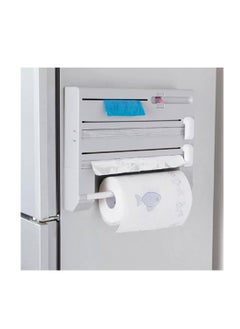 Generic Jenny Wall Mounted Paper Towel Holder and Organizer - White, ABS Material, Holds 11.75" Paper Towel Roll, 3.93" Width, 15.3" Height, 9.44" Depth, 2.5 lbs, for Kitchen and Bathroom Use  - Image 1