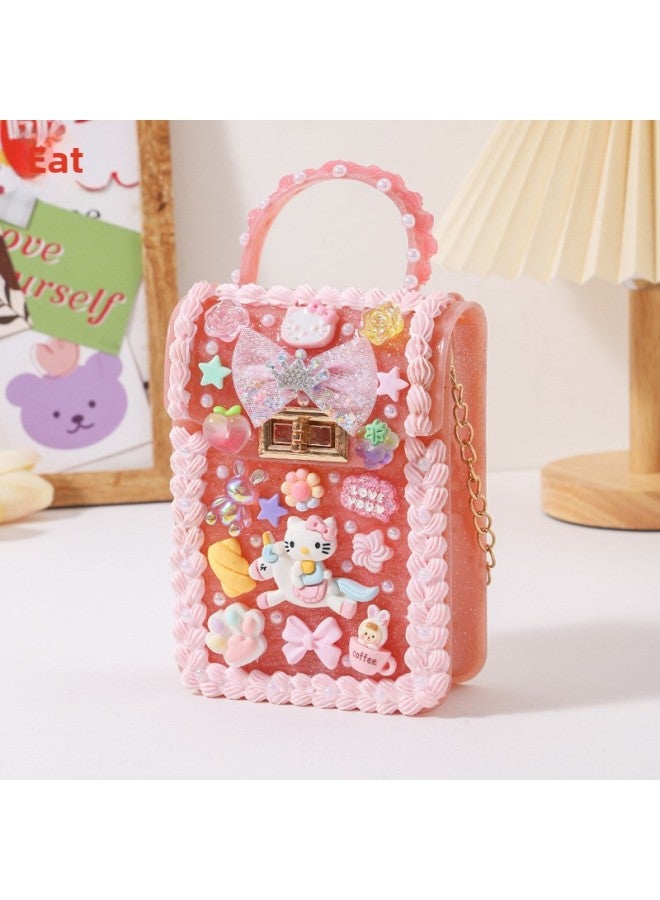 Qitong Fashion Satchel Handmade Diy Princess Handbag Girl's Backpack Satchel Toy Material Bag-Color:Trendy Shoulder Bag-elegant Cat  - Image 1