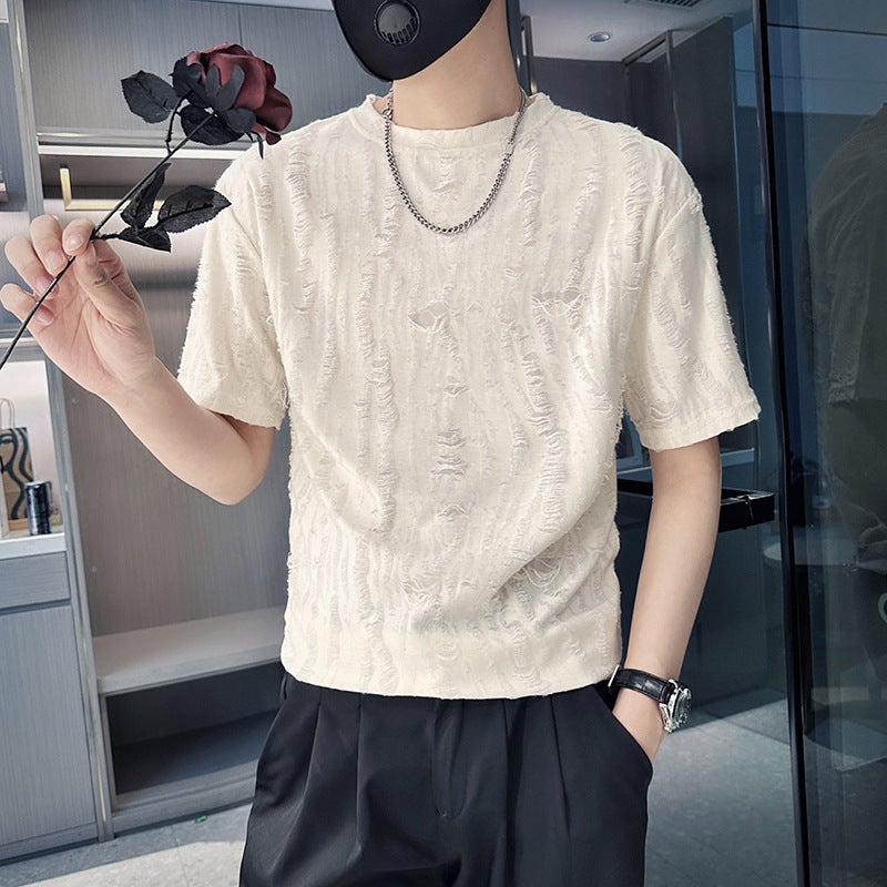 Short-Sleeved T-Shirt Men'S Trendy Handsome T-Shirt Summer Internet Popular Duffy Handsome Trendy Brand Ins Half-Sleeved Clothes - Image 1