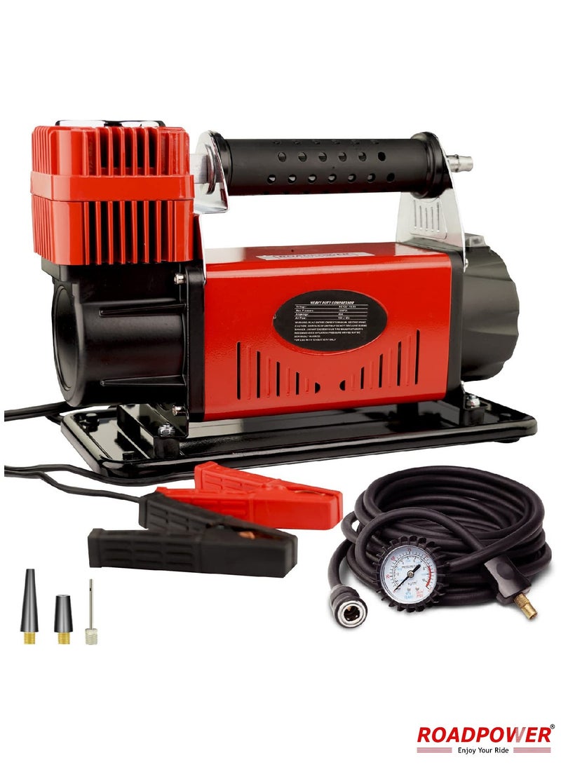 RoadPower Car Air Compressor Ultra Extreme 4x4 Tire Super Air Flow Portable 160 Litter Mints 150 PSI 12V Tire Inflator For Car Trunk Bicycle And Other Inflatables With Carry Bag Color  - Image 1