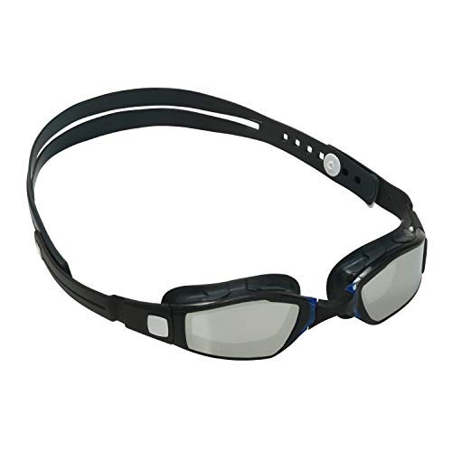phelps نظارات السباحة التنافسية من فيلبس نينجا - عدسة مرآة فضية، إطار رمادي وزرقة - نظام حزام ملائم للسباق، تقنية العدسة المنحنية، مضادة للضباب، حماية من الأشعة فوق البنفسجية - كل مرة، قابلة للتعديل - Image 4