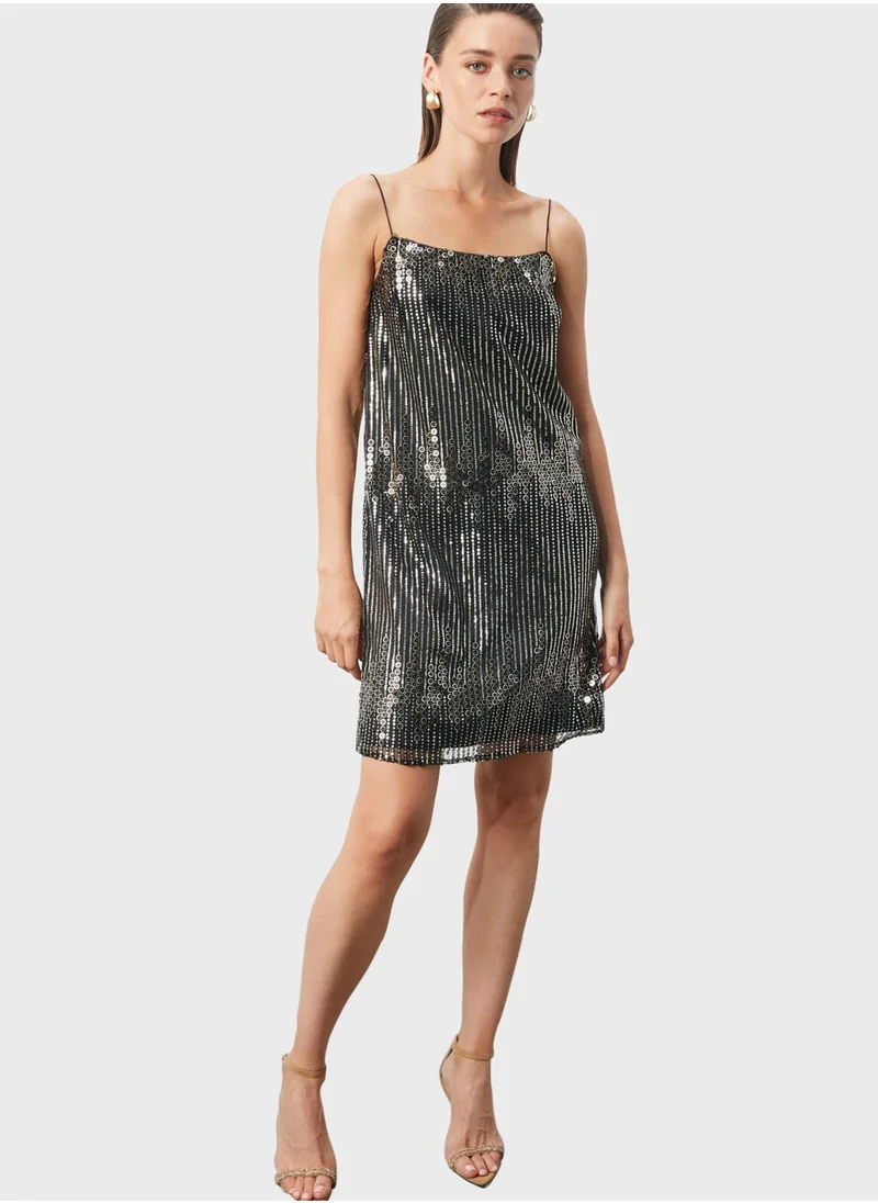 trendyol Shimmer Shift Dress