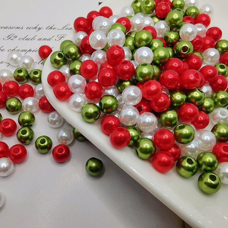 ABS Hole Mixed Color Faux Pearl Beads Handmade Beaded DIY Material Shoes Clothing Hats Bracelet Accessories Christmas Department