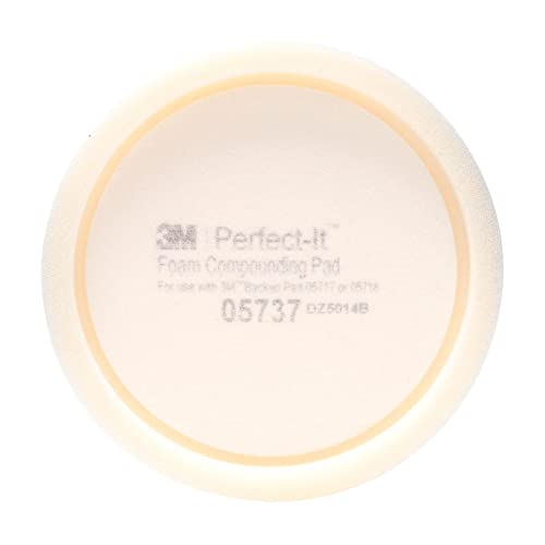 Perfect-It 3M Foam Compounding Pad, 05737, Inset, Single Sided, Hook and Loop, 8 in , White - Image 2