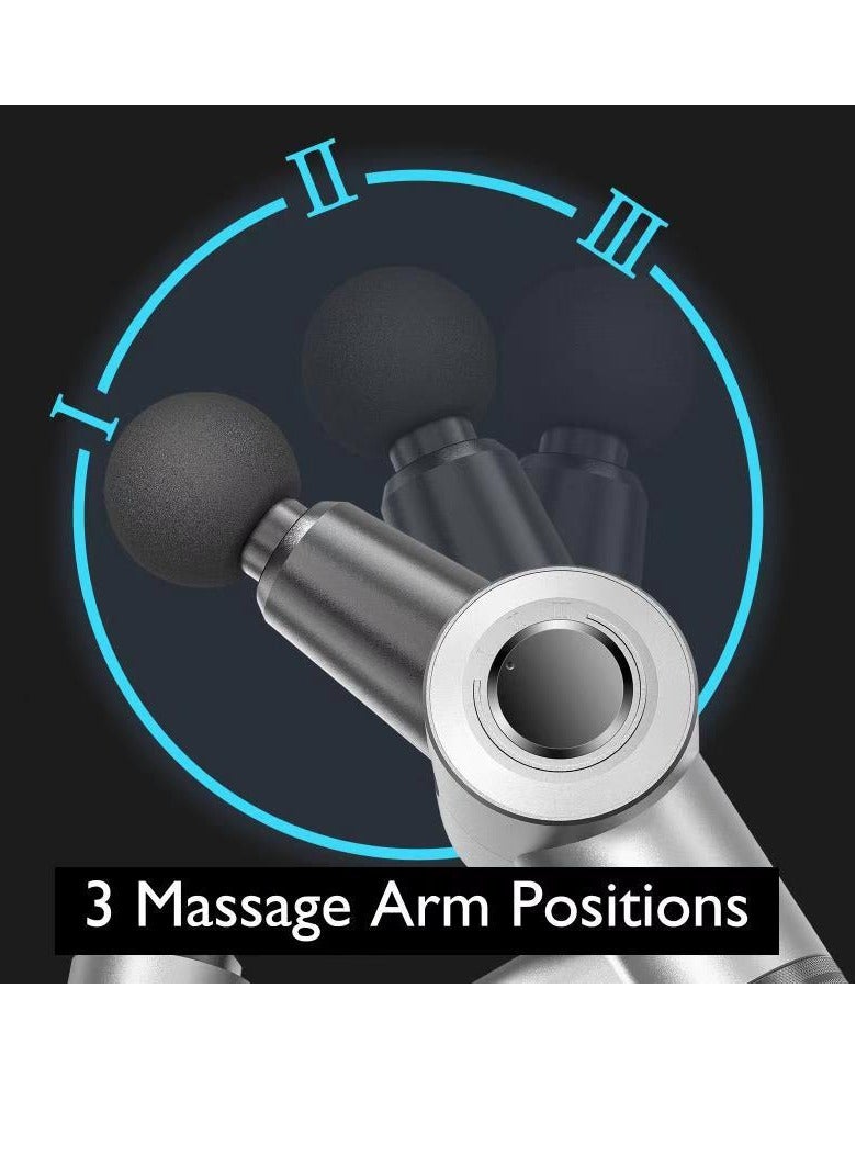 general Portable Muscle Massage Gun with Brushless Motor, Deep Tissue Percussion Portable Muscle Vibration Booster Therapy Gun Massager with Screen (Gray) - Image 2
