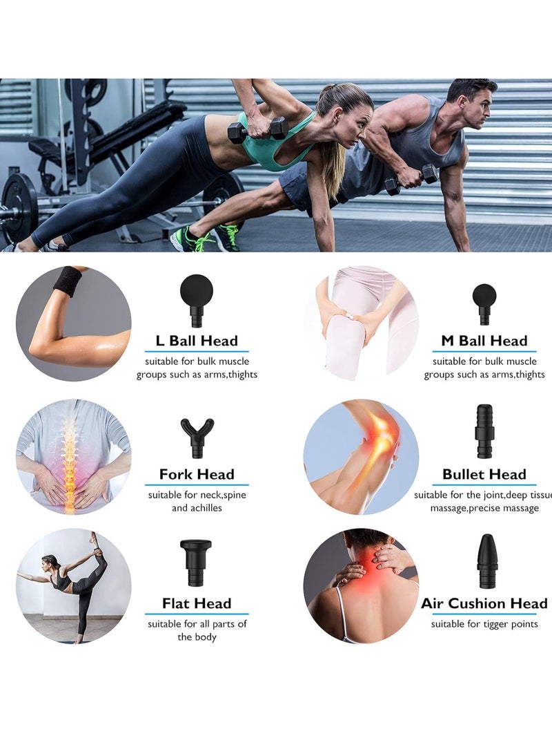 general Portable Muscle Massage Gun with Brushless Motor, Deep Tissue Percussion Portable Muscle Vibration Booster Therapy Gun Massager with Screen (Gray) - Image 4