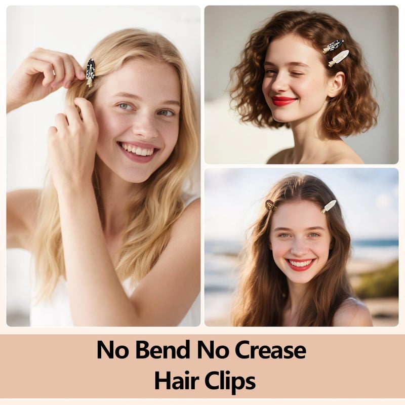 YIERSO 8 Pcs No bend Hair Clips No Crease Makeup Duckbill Clip No Dent Creaseless Flat Alligator Hair Barrettes for Salon Hairstyle Women Girls Accessories Cellulose Acetate(Caramel) - Image 2