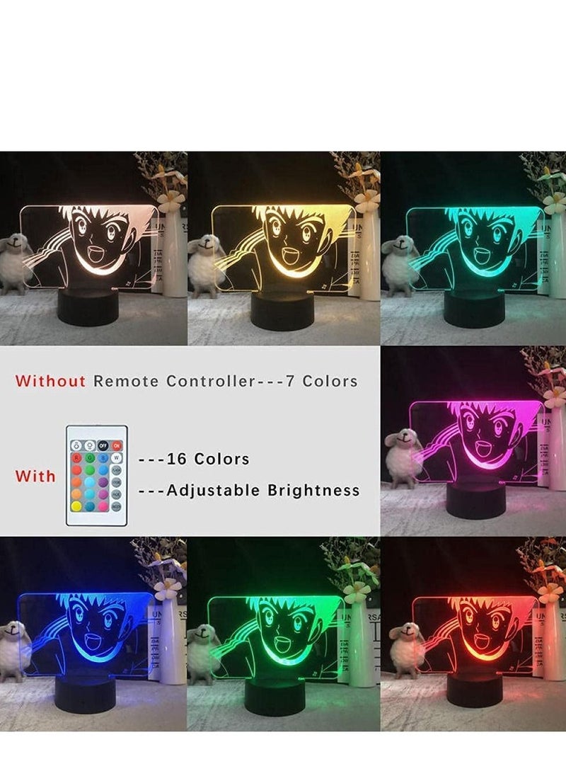 althiqahkey - 3D Illusion Light LED Nightlight Anime Figure Lamp Manga Touch Sensor Festival Captain Tsubasa Ozora Tsubasa Japanese Night Light Lighting - Image 1