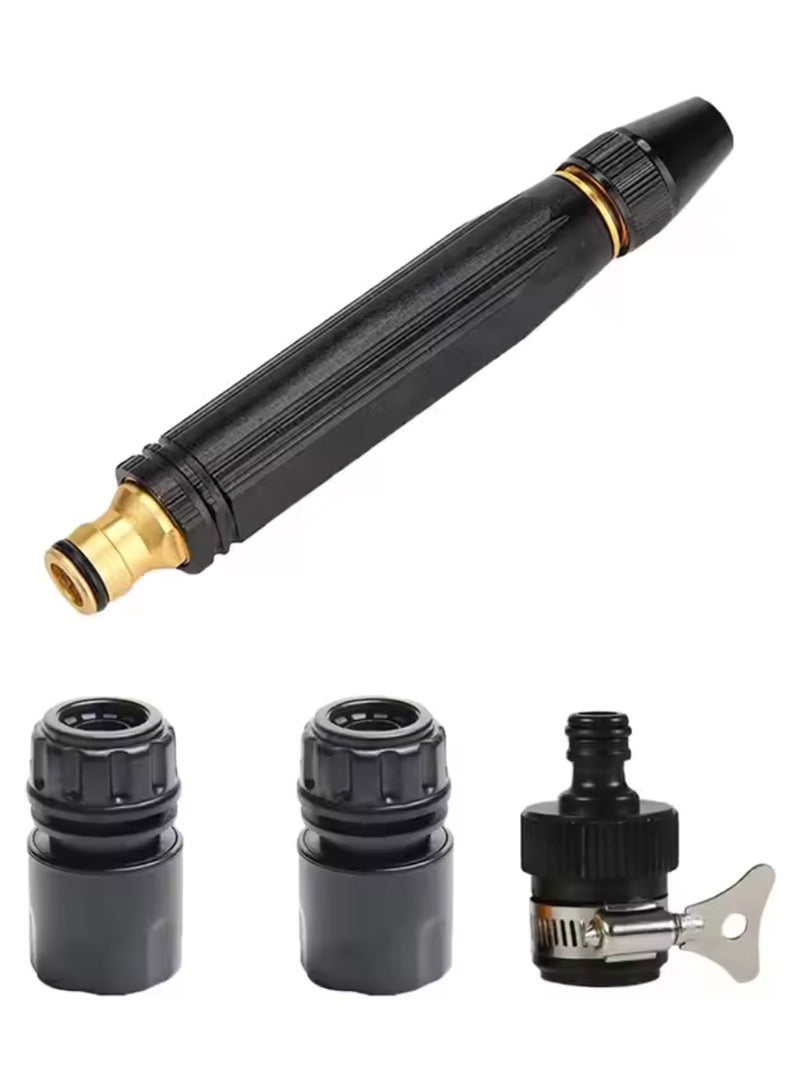 Tradeo Garden Hose Nozzle Metal Water Hose Nozzle High-Pressure Leak-proof Water Hose Sprayer Nozzle with 3 Adjustable Spray Patterns for Car Washing Patio Cleaning Lawn and Plant Watering - Image 1