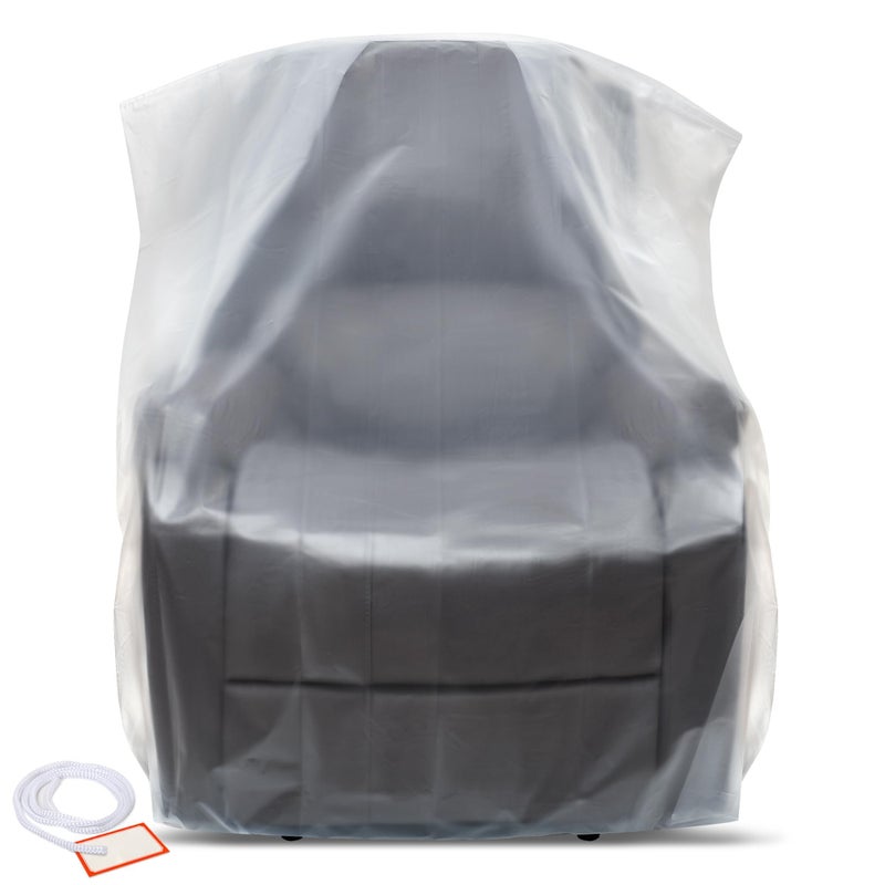 Storage Standard Plastic Furniture Covers for Moving Storage - Heavy-Duty Chair Cover Protectors, Waterproof & Dustproof Clear Moving Bags for Armchair or Recliner - Extra Large Bag Open Size 64 x 42 x 34 Inch - Image 1
