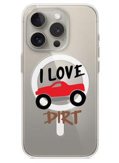 Magnetic Case for iPhone 15 Pro Max 6.7-inch Compatible with MagSafe Wireless Charging, Shockproof Phone Bumper Cover I love dirt copy