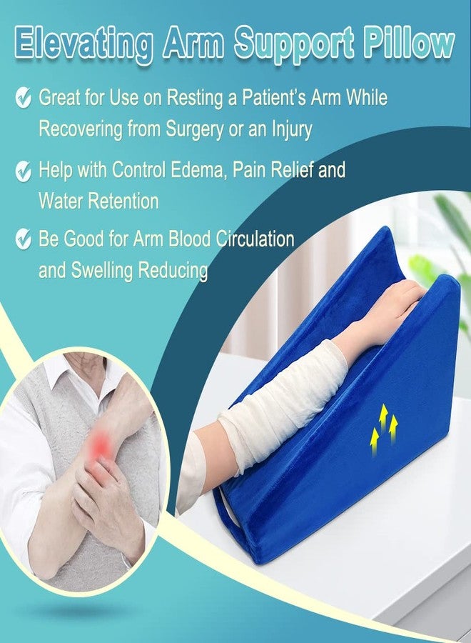 Zelen Arm Elevation Pillow Support Wedge Elevating Arm Medical Pillow Post Surgery Elevated Surgical Arms Pillows for Sleeping Elbow Therapy Wedge Foam Support Hand Elevator Broken Wrist Recovery - Image 4