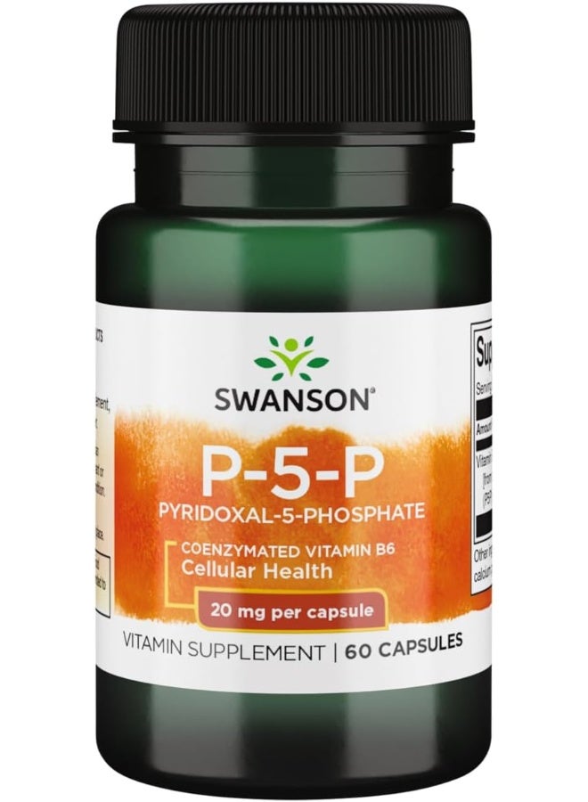سوانسون بي-5-بي بيريدوكسال-5-فوسفات 20 ملجم - 60 كبسولة - Image 1