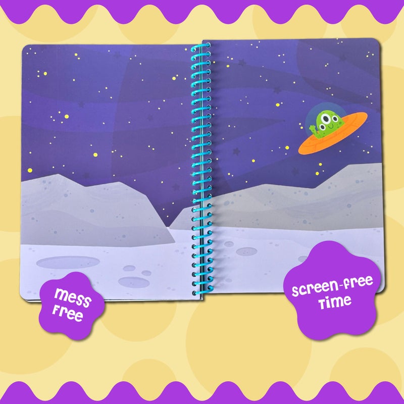 DINO MINI Stick4Ever Jelly Sticker Book - for Kids - Waterproof, Easy to Clean Reusable Sticker Book for Toddlers- Reusable Road Trip Activities for Kids - Stocking Stuffers for Toddlers (Space) - Image 2