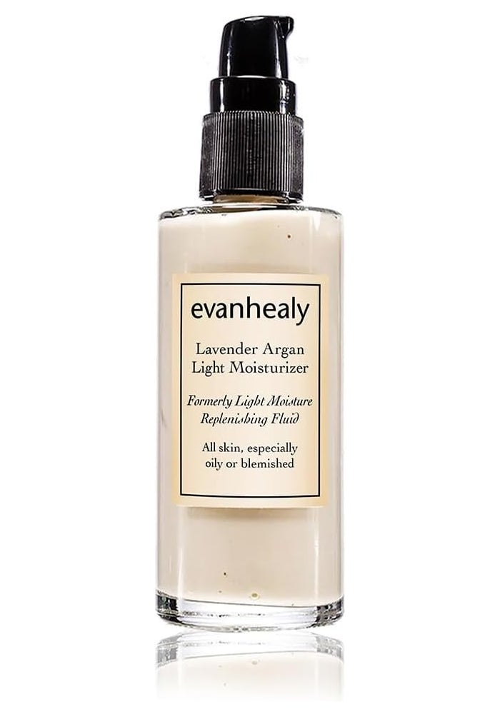 Evanhealy Lavender Argan Light Moisturizer - Vegan Light Moisture Replenishing Fluid for All Skin Types, 2 Ounces - Image 1