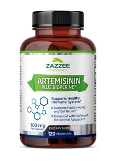 Zazzee High Absorption Artemisinin, 100 mg per Capsule, 120 Vegan Capsules, with 5 mg BioPerine for Maximum Absorption, Sweet Wormwood Extract, 4 Month Supply, All-Natural and Non-GMO  - Image 1