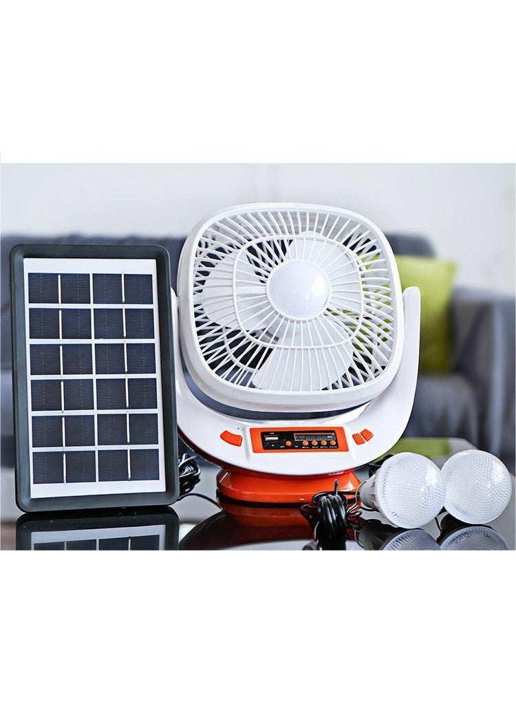 Easy Power Portable Mini 8 Inch Solar Charging Fan, LED Emergency Light with Solar Panel For Home And Outside Used - Image 4